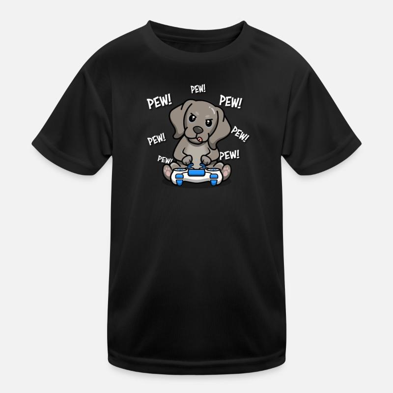 Weimaraner - Kinder Funktions-T-Shirt - Schwarz