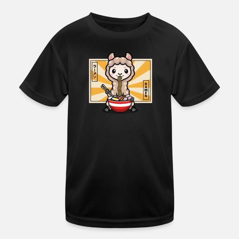 Lama - Kinder Funktions-T-Shirt - Schwarz