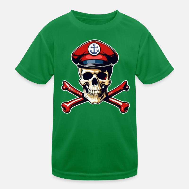 Crâne avec casquette de capitaine T-shirt sport Enfant