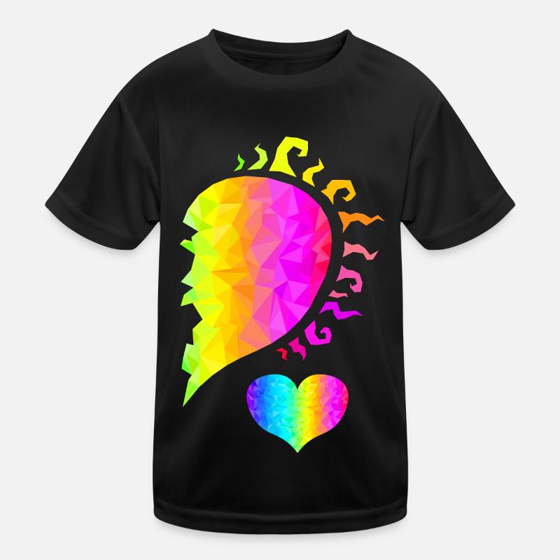 Heart half pink colorful Kids Functional T-Shirt