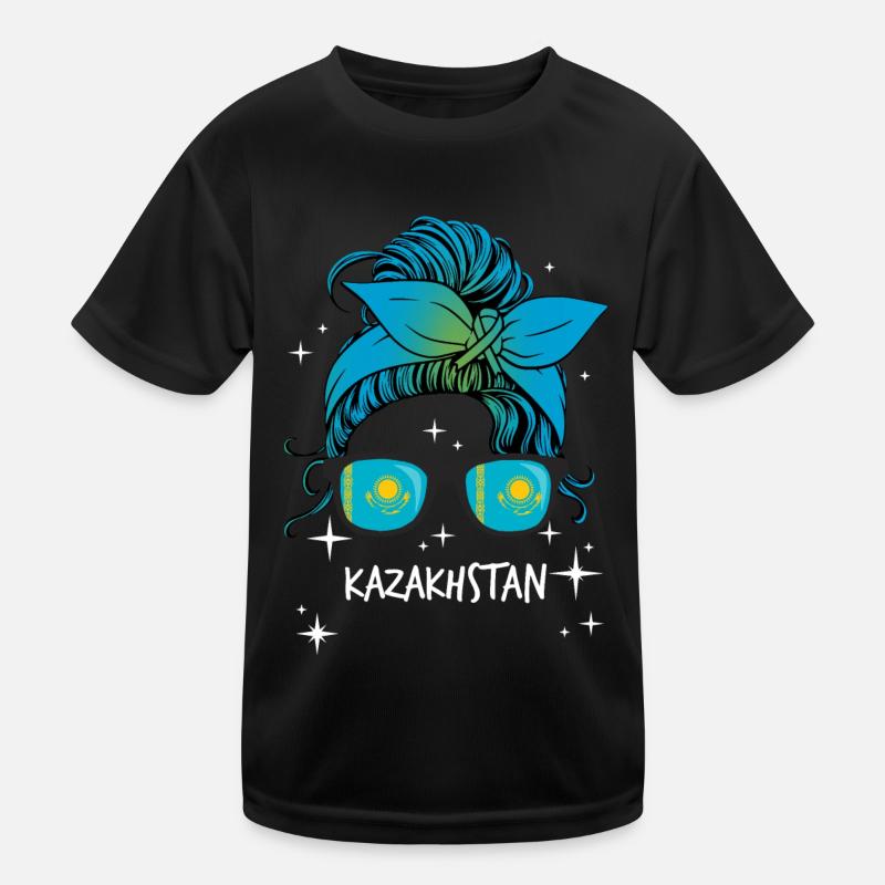 Kasachstan Kinder Funktions-T-Shirt