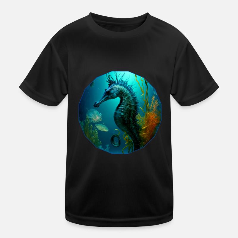 Fantasy Ocean, Großes Seepferdchen Kinder Funktions-T-Shirt