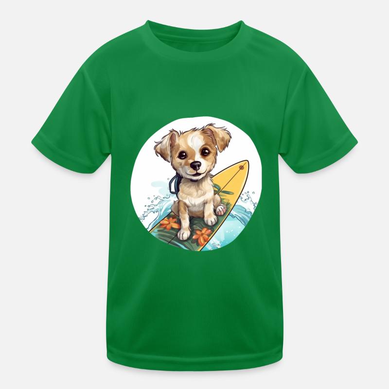 Chien de surf T-shirt sport Enfant