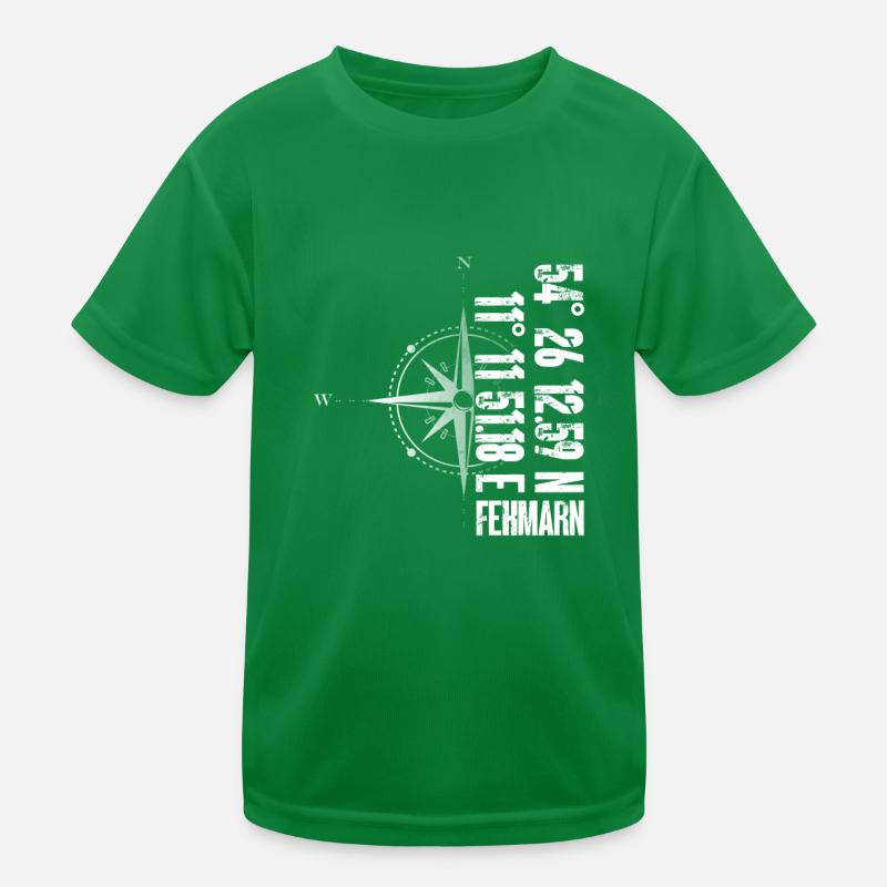 Fehmarn Island Atlantic coordinates Map Holiday Kids Functional T-Shirt