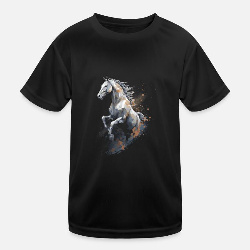 Springpferd Polygon im Staub Kinder Funktions-T-Shirt