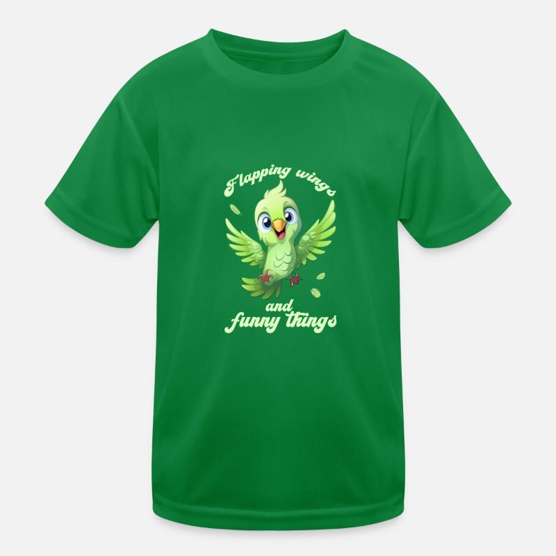 Flights Fun Comic Bird Kids Functional T-Shirt