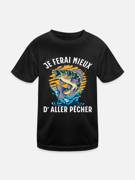 Pêche humour je ferai mieux de pêcher cadeau pêche - T-shirt sport Enfant - noir - Devant