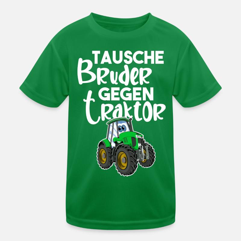 Tausche Bruder Gegen Traktor Kinder Funktions-T-Shirt