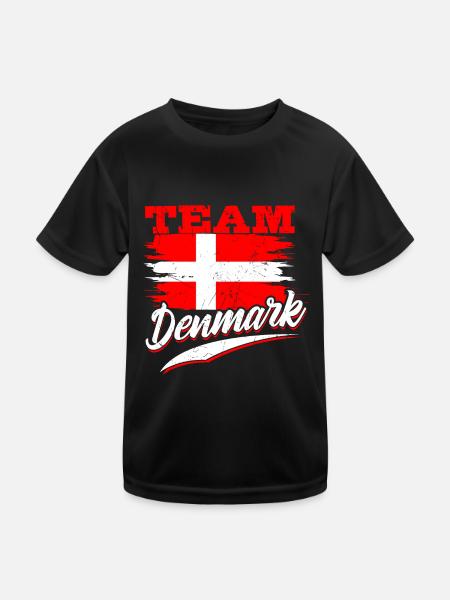Denmark - Kids Functional T-Shirt - black - Front