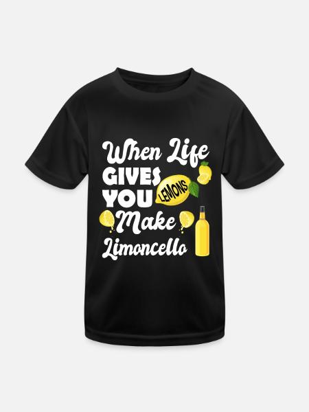 Si la vie vous donne des citrons, faites Limoncello - T-shirt sport Enfant - noir - Devant