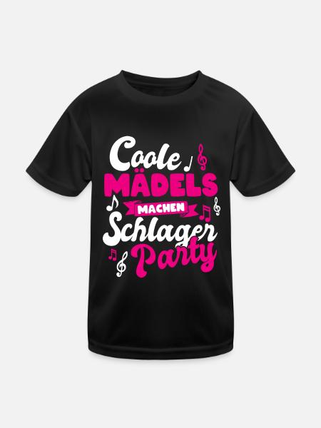 Coole Mädels machen Schlager Party Konzert - Kinder Funktions-T-Shirt - Schwarz - Vorne