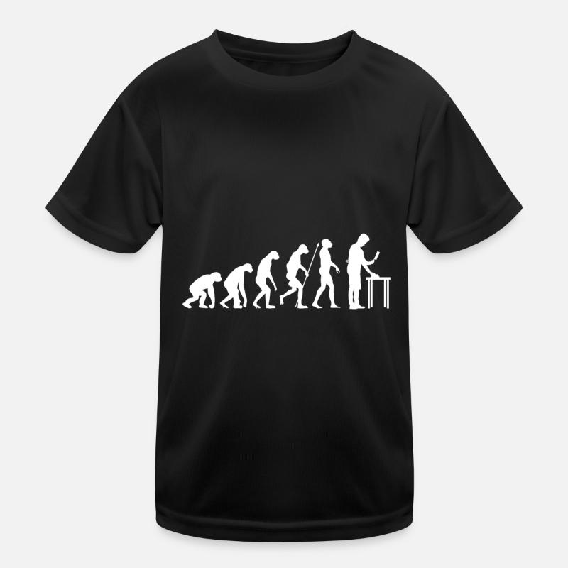 Metzger Evolution Schlachter Fleischer Schinken - Kinder Funktions-T-Shirt - Schwarz