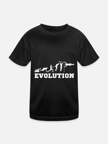 Calisthenics Street Workout Evolution Fitness - Kinder Funktions-T-Shirt - Schwarz - Vorne