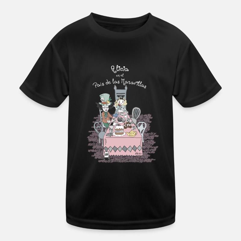 Alice white text - Kids Functional T-Shirt - black