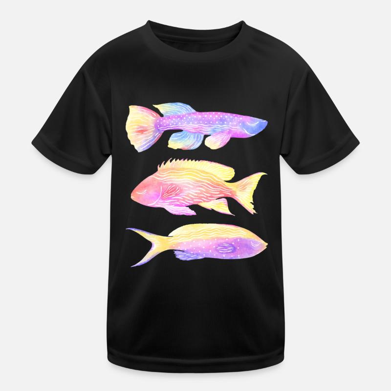 exotic fish - Kids Functional T-Shirt - black
