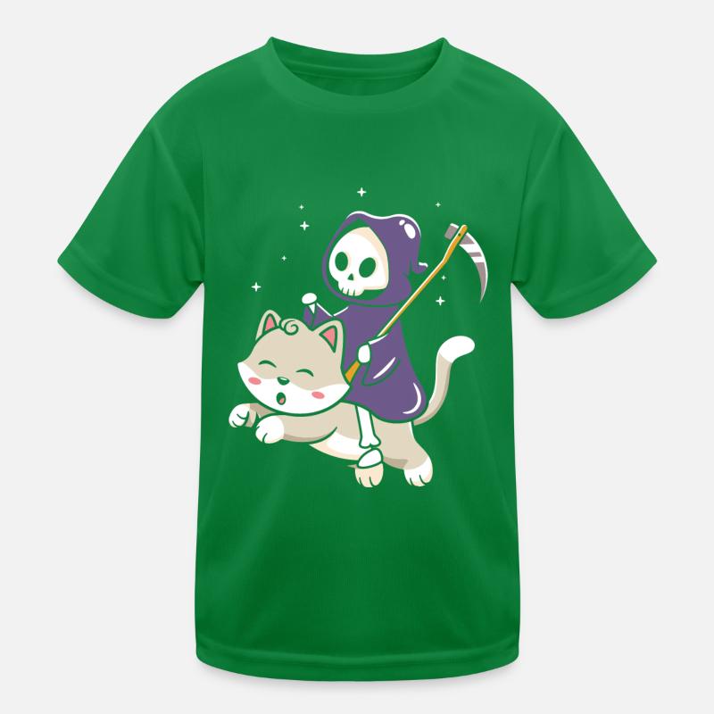 Halloween Cat Witch Kids Functional T-Shirt