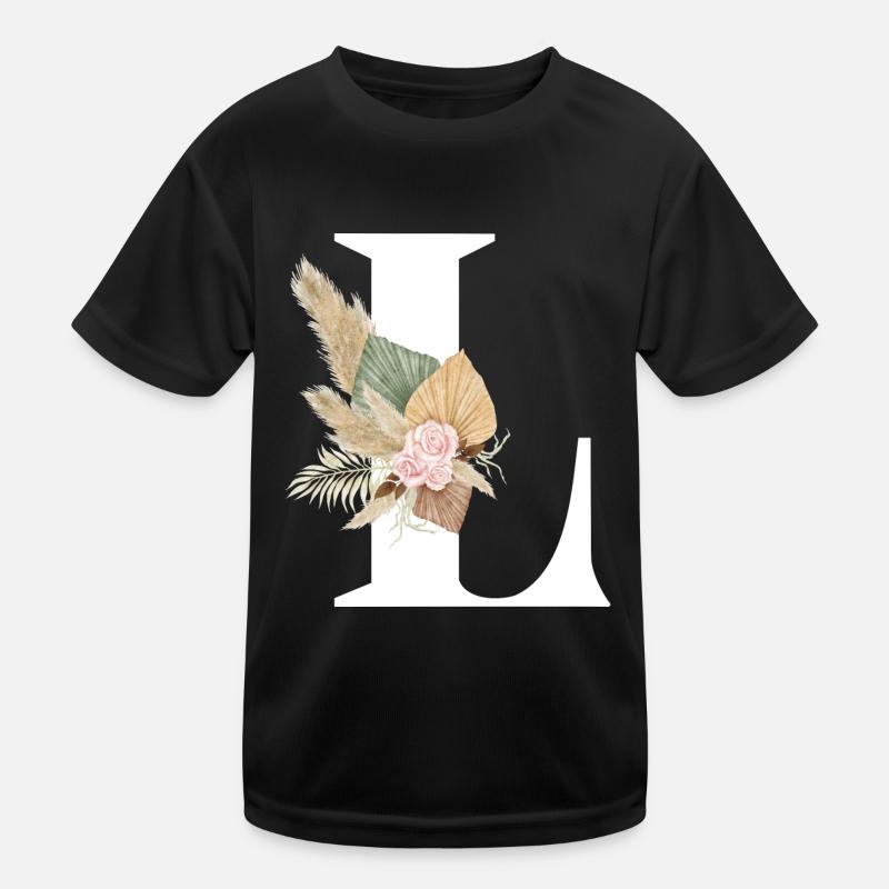 lettre L fleuris T-shirt sport Enfant