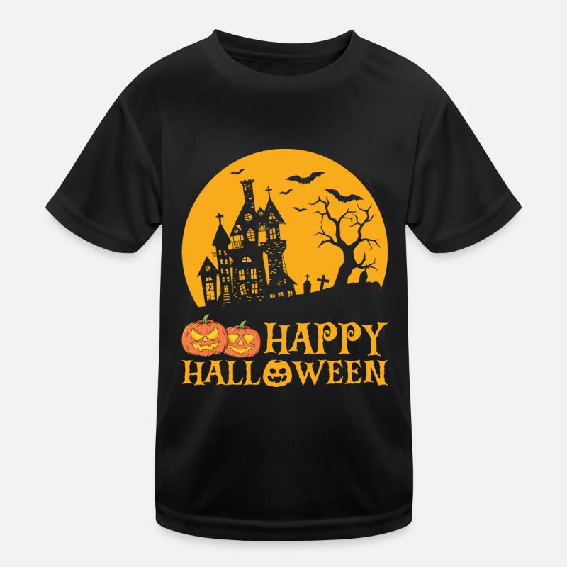 Halloween Bat Pumpkin Kids Functional T-Shirt