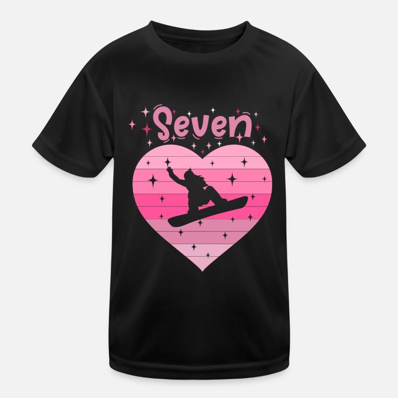7. Geburstag Snowboard Skiurlaub Mädchen Tochter Kinder Funktions-T-Shirt