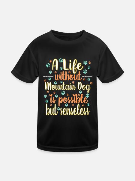 Hund Leben Liebe Hunderasse Sennenhund - Kinder Funktions-T-Shirt - Schwarz - Vorne