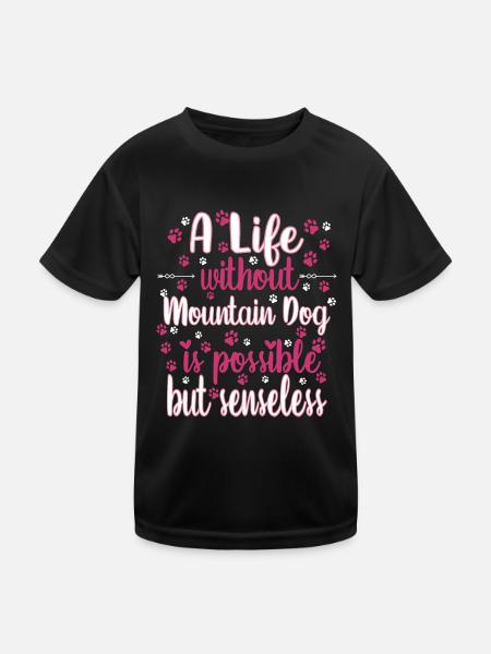 Hund Leben Liebe Hunderasse Sennenhund - Kinder Funktions-T-Shirt - Schwarz - Vorne