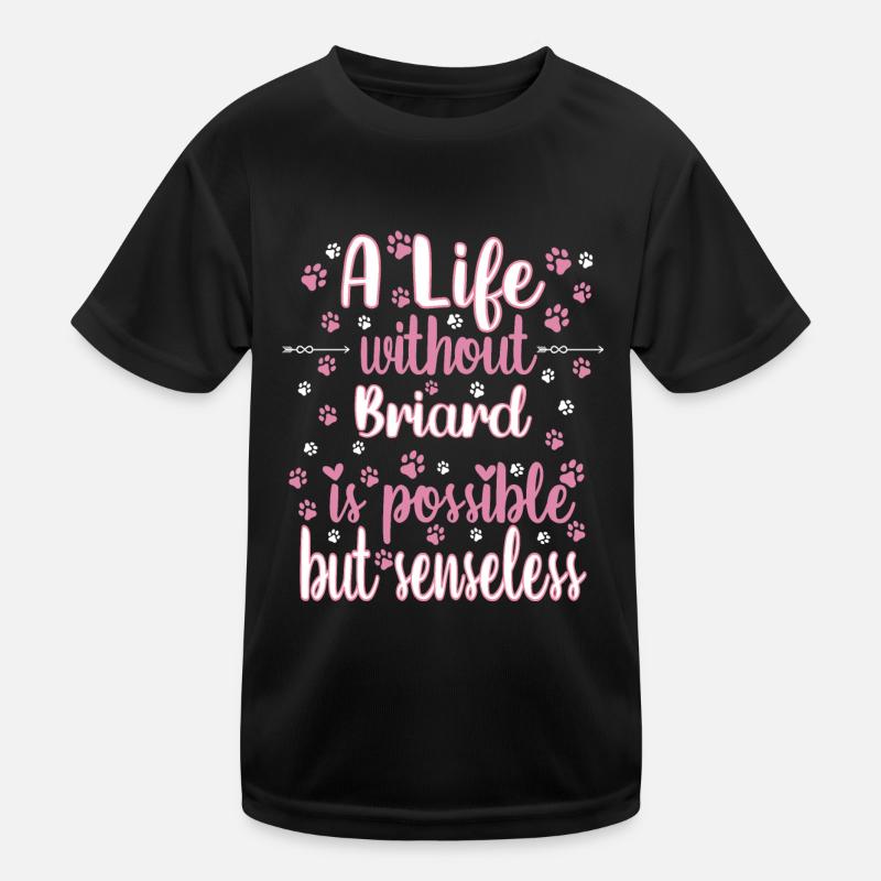 Hund Leben Liebe Hunderasse Briard Kinder Funktions-T-Shirt