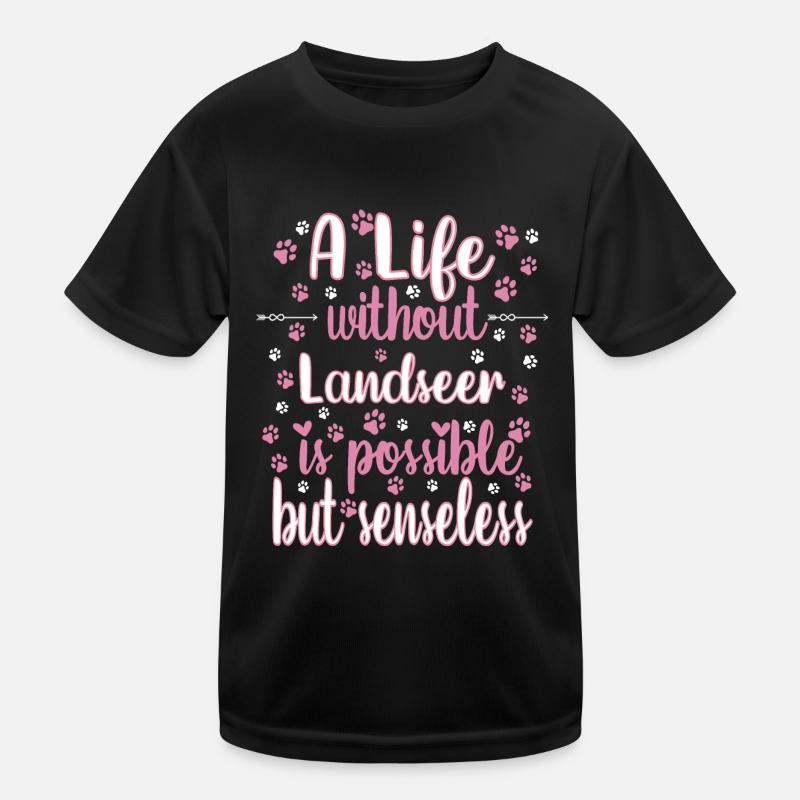 Hund Leben Liebe Hunderasse Landseer Kinder Funktions-T-Shirt