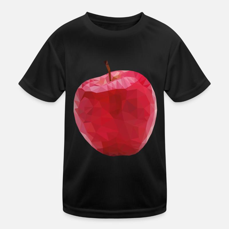 Apfel designed in Low Poly Art Kinder Funktions-T-Shirt