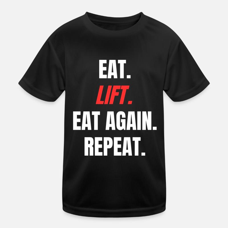 Eat. Lift. Eat Again. Repeat. Kinder Funktions-T-Shirt