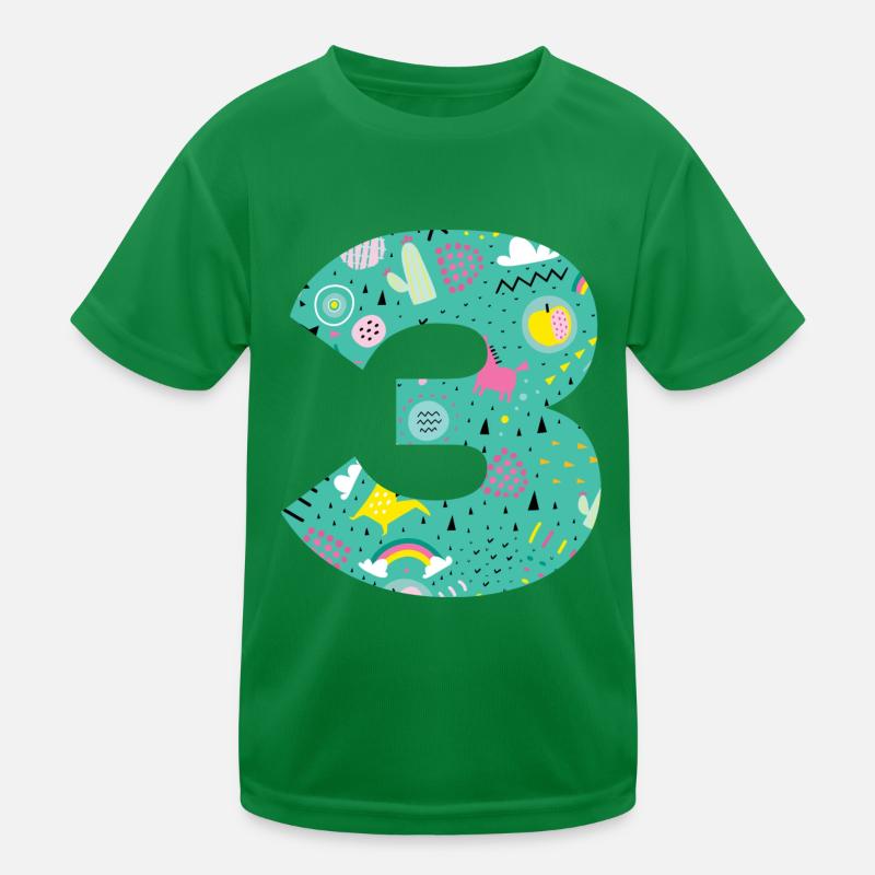 Personalized Birthday Number 3 Kids Functional T-Shirt