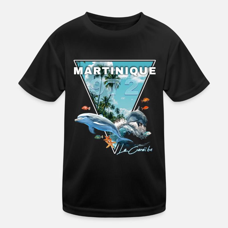 Martinique Karibik 972 Meeresbodendelfin Kinder Funktions-T-Shirt