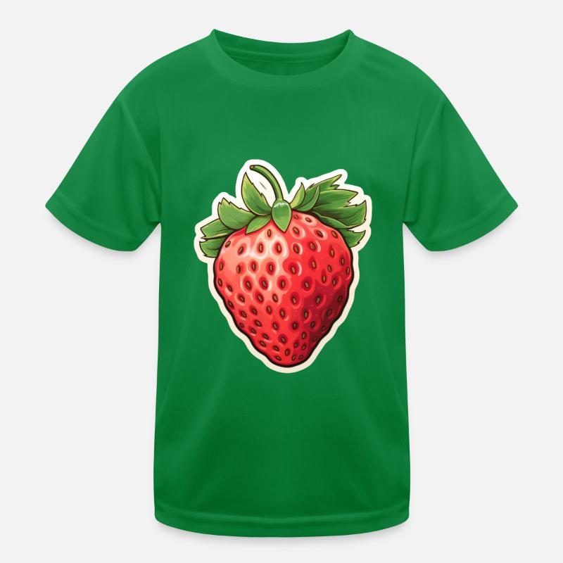 Erdbeere Einzelfrucht Kinder Funktions-T-Shirt