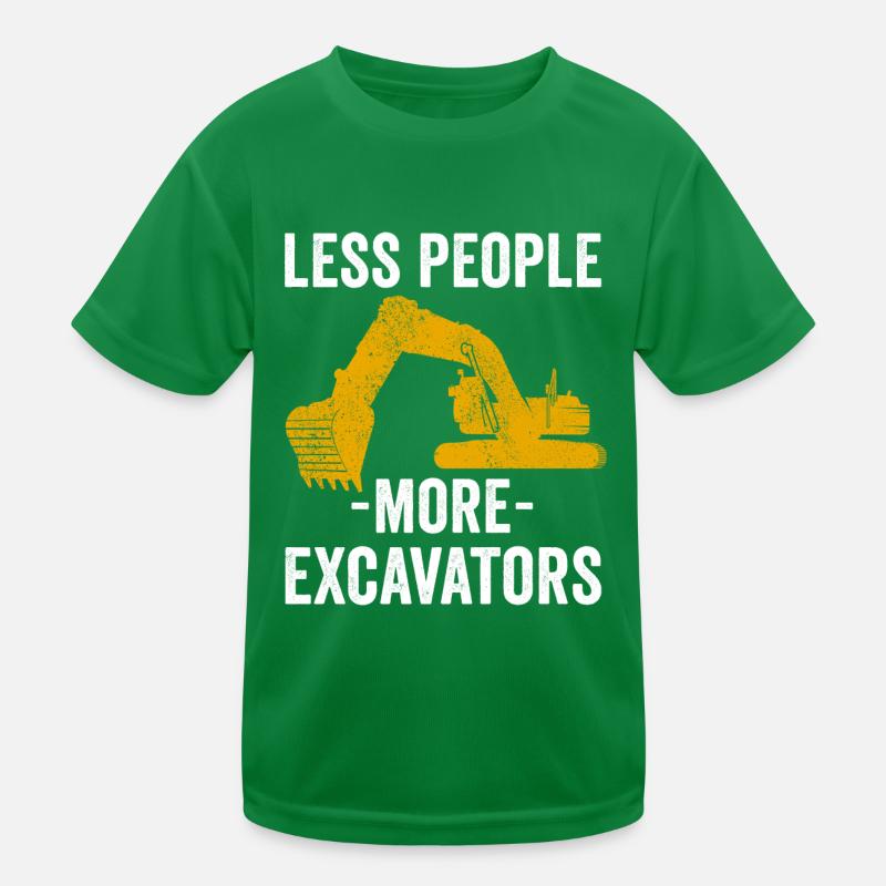 Excavator Driver Construction Worker Excavator Kids Functional T-Shirt