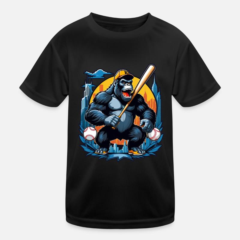 Gorilla mit Goldkette Kinder Funktions-T-Shirt