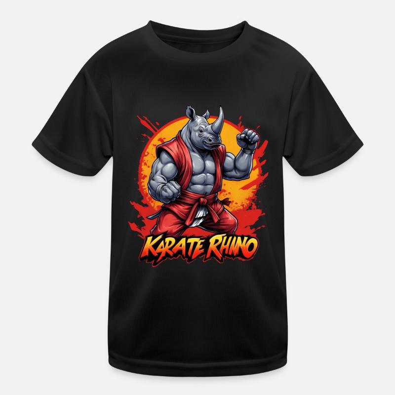 Karate Nashorn Kinder Funktions-T-Shirt