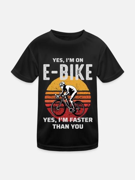 E-Bike Vélo électrique Vélo Cyclisme Biker VTT - T-shirt sport Enfant - noir - Devant