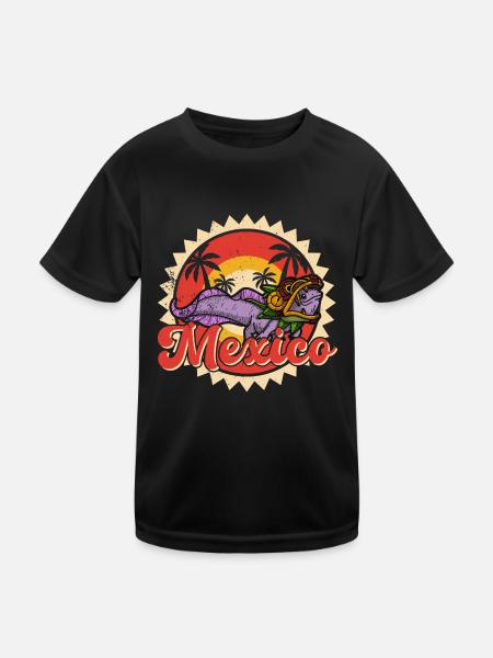 Quetzalcoatl Axolotl Mexiko Azteken Gottheit - Kinder Funktions-T-Shirt - Schwarz - Vorne