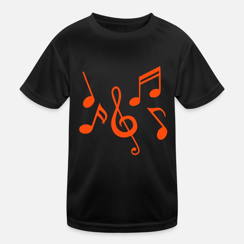 Noten - Kinder Funktions-T-Shirt - Schwarz