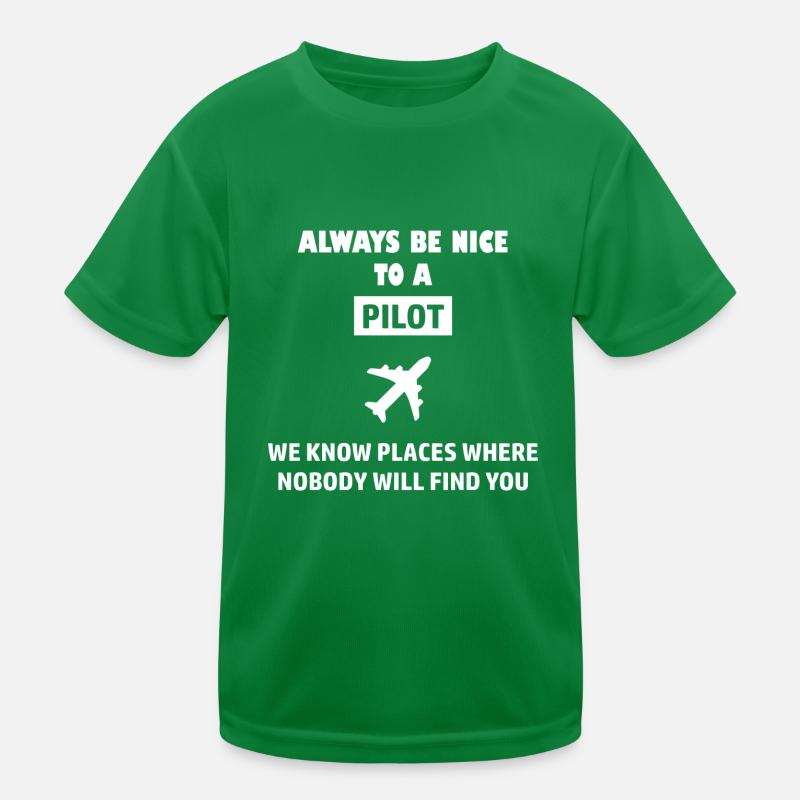 Pilot Design Aircraft Flugzeug Pilotenausbildung Kinder Funktions-T-Shirt