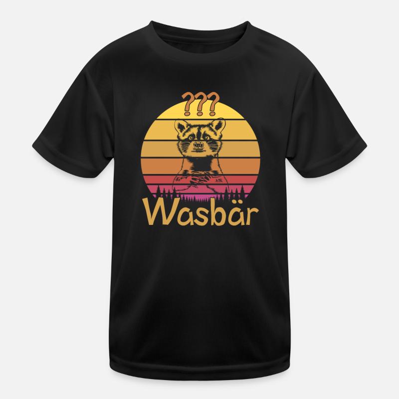 Waschbär ist konfus, irritiert, also ein Wasbär Kinder Funktions-T-Shirt