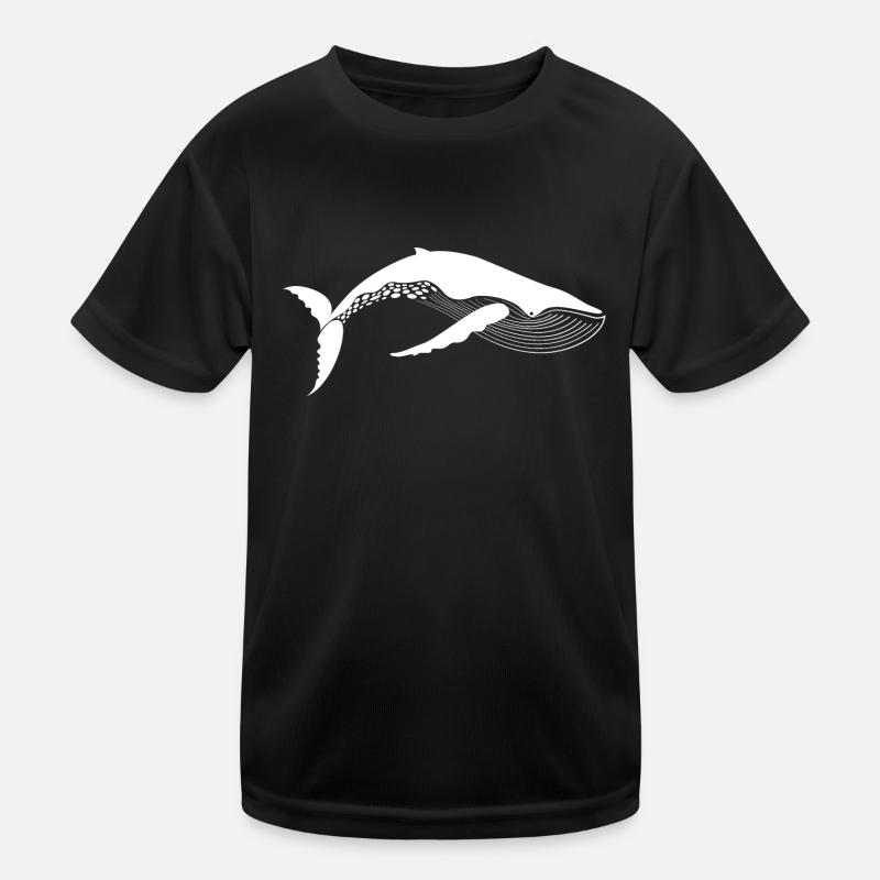 Wal - Kinder Funktions-T-Shirt - Schwarz