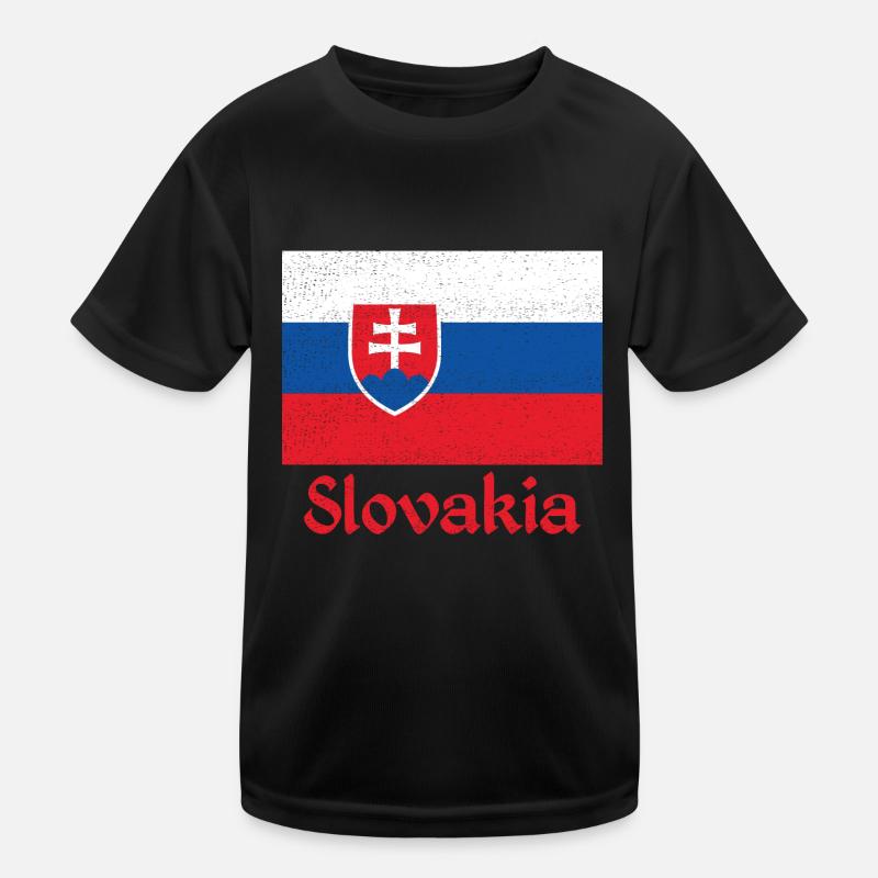 Slowakia Slowakei Wappen Flagge Europa Slowakisch Kinder Funktions-T-Shirt