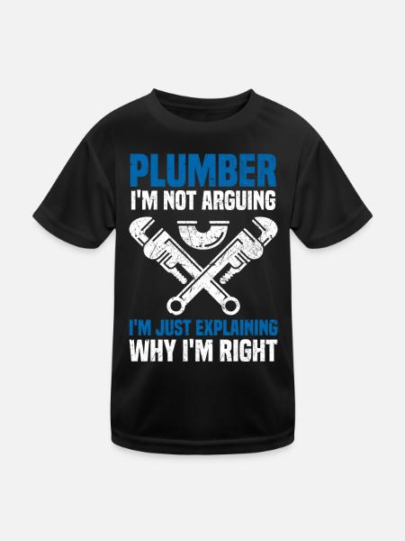 Plumber Sayings - Kids Functional T-Shirt - black - Front