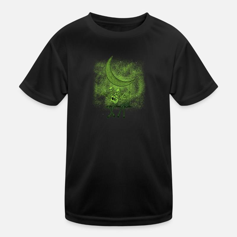 Zwei Skelette Sitzen Auf Einer Schaukel Und Kinder Funktions-T-Shirt