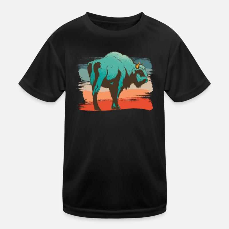 Illustration de bisons animaux T-shirt sport Enfant