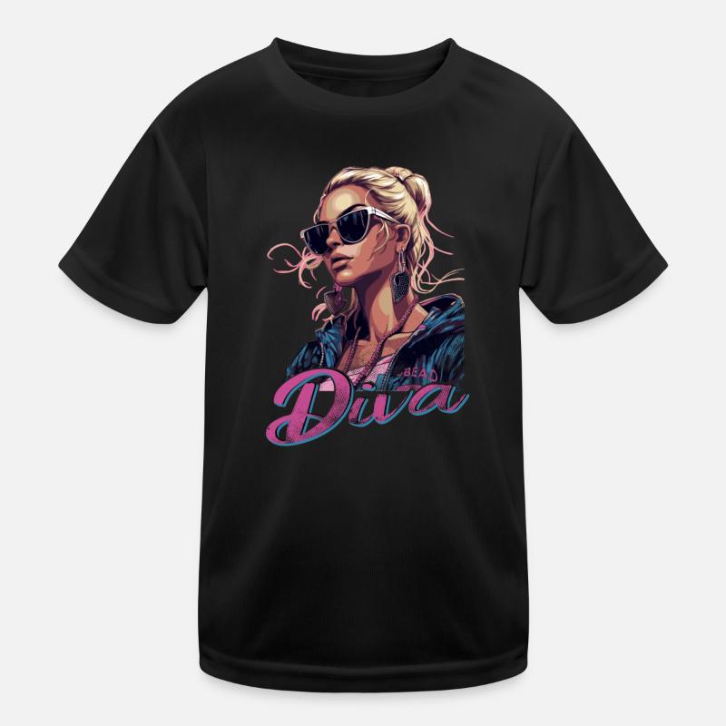 Strahlen Sie Strahlend Exklusiven Diva Kinder Funktions-T-Shirt