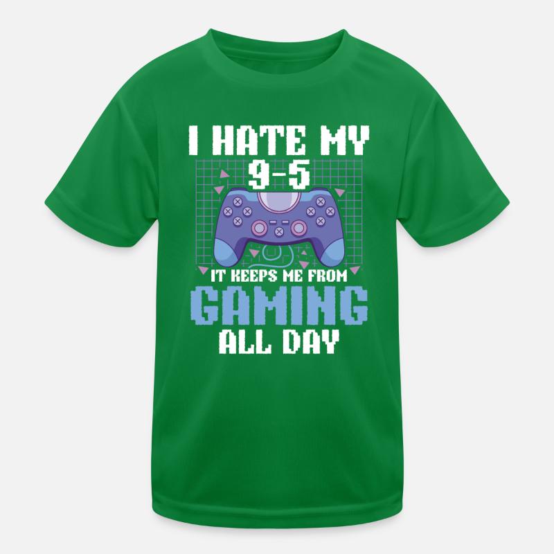 Play Controller Gaming I Hate Real Life Kids Functional T-Shirt