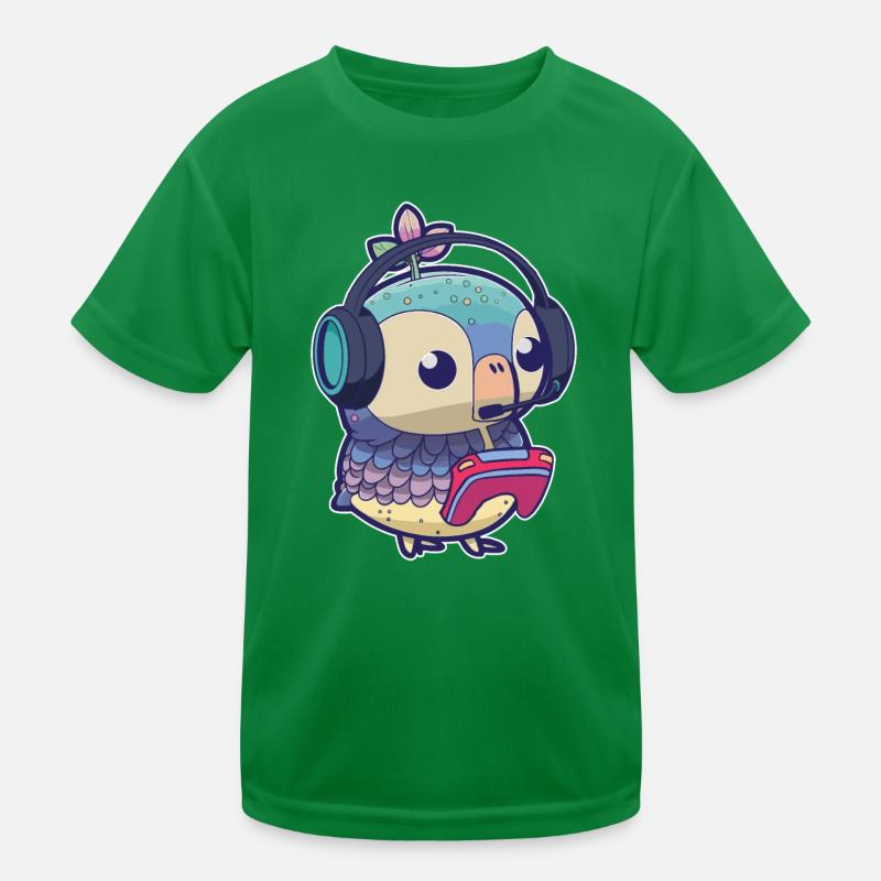 Spielen Sie Controller Gaming -Eule Mit Kopfhörern Kinder Funktions-T-Shirt