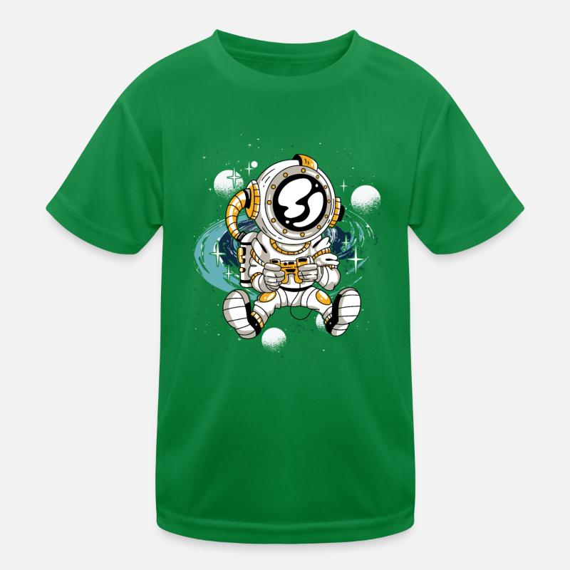 Play Controller Gaming Gamer Astronaut With Kids Functional T-Shirt