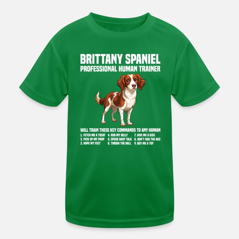 Hund Brittany Spaniel Professional Human Trainer Kinder Funktions-T-Shirt